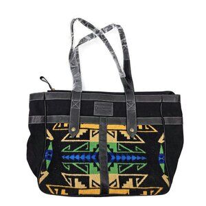 New Pendleton Zip Tote Shoulder Bag Wool Black Green Yellow Purse